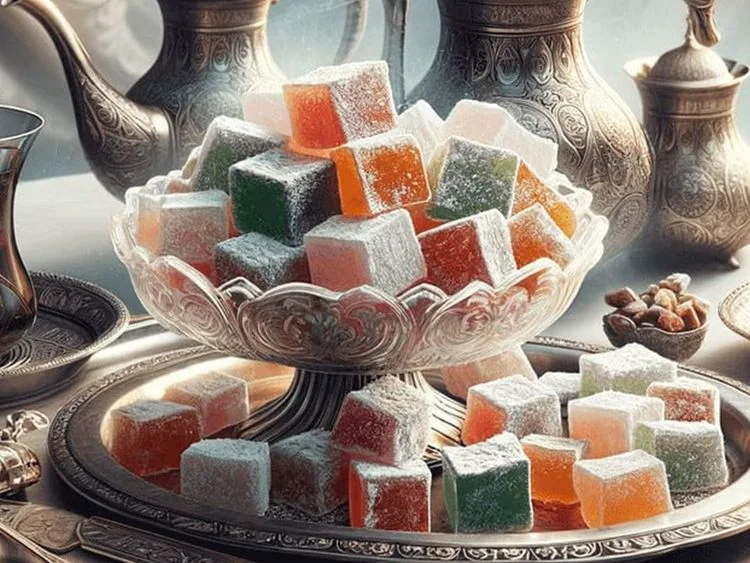 Assorted Turkish delight cubes