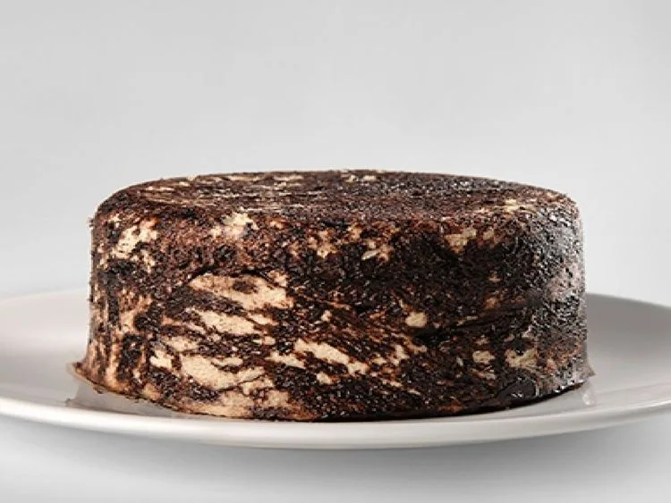 Chocolate halva with a marbled texture