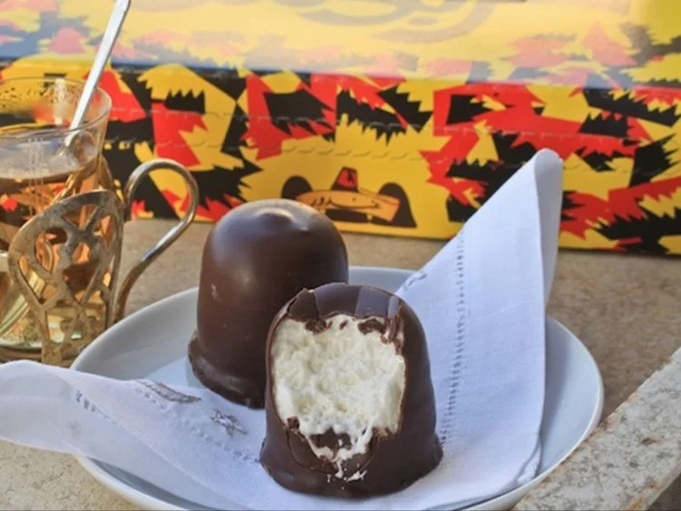 Chocolate-coated marshmallow treats