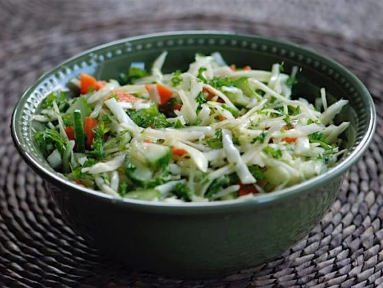 Shredded cabbage salad