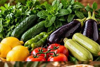 Illustrative selection of fresh middle eastern produce