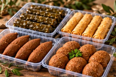 Illustrative selection of frozen ready-to-eat dishes