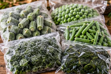 Illustrative selection of frozen vegetables