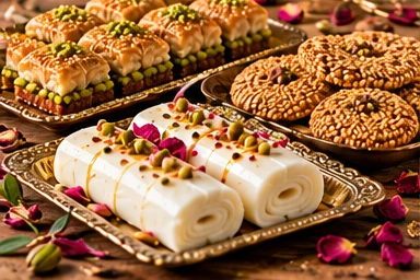 Illustrative selection of middle eastern sweets