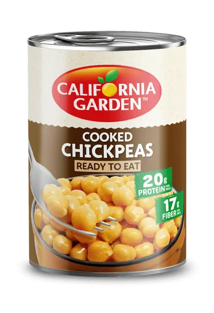 California Garden cooked chickpeas packaging