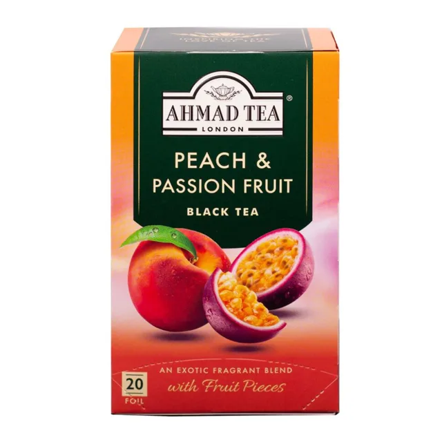 Ahmad Tea Peach & Passion Fruit Fruit Black Tea - Teabags packaging