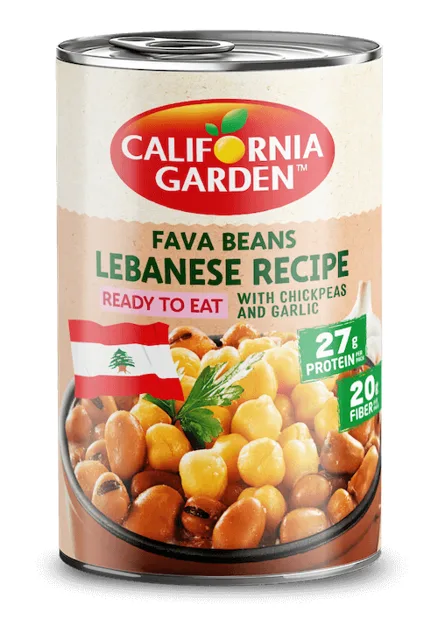 California Garden fava beans lebanese recipe packaging