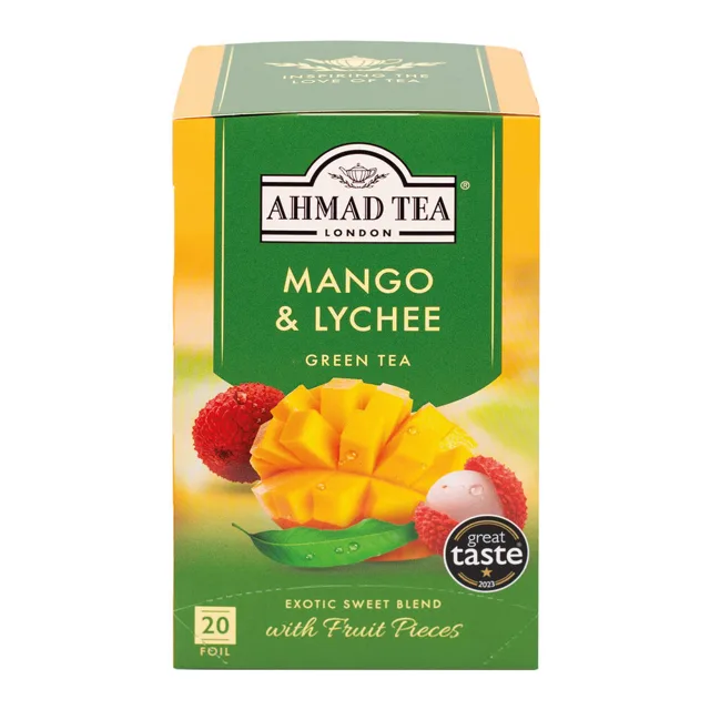 Ahmad Tea Mango & Lychee Green Tea - Teabags packaging