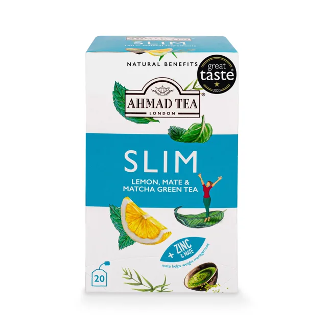 Ahmad Tea Lemon, Mate & Matcha Green Tea "Slim" Infusion - Teabags packaging