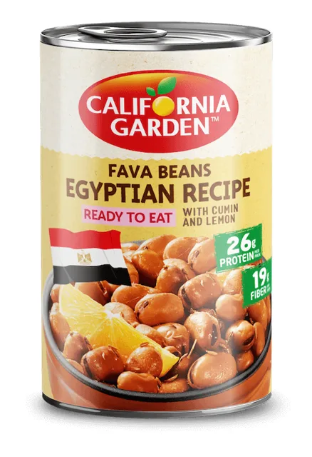 California Garden fava beans egyptian recipe packaging