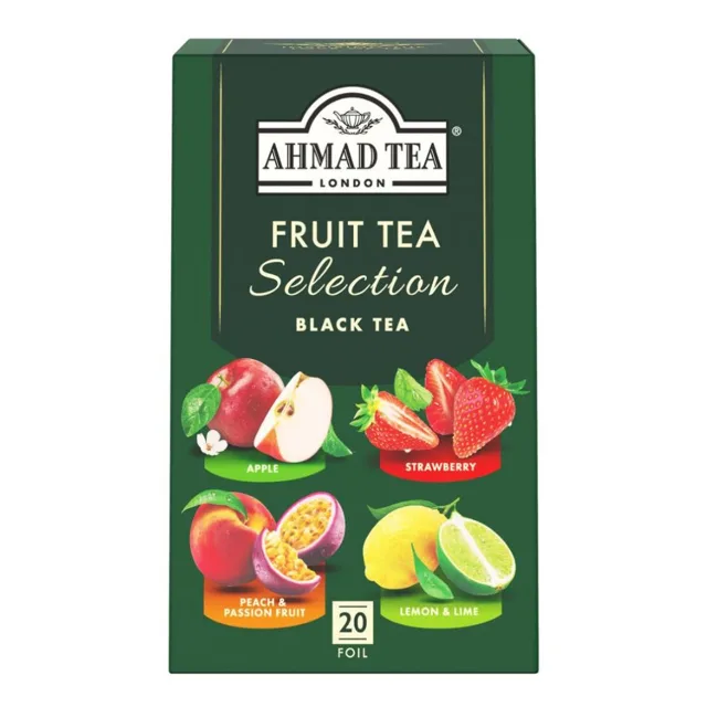 Ahmad Tea Fruit Tea Selection of 4 Fruit Black Teas - Teabags packaging